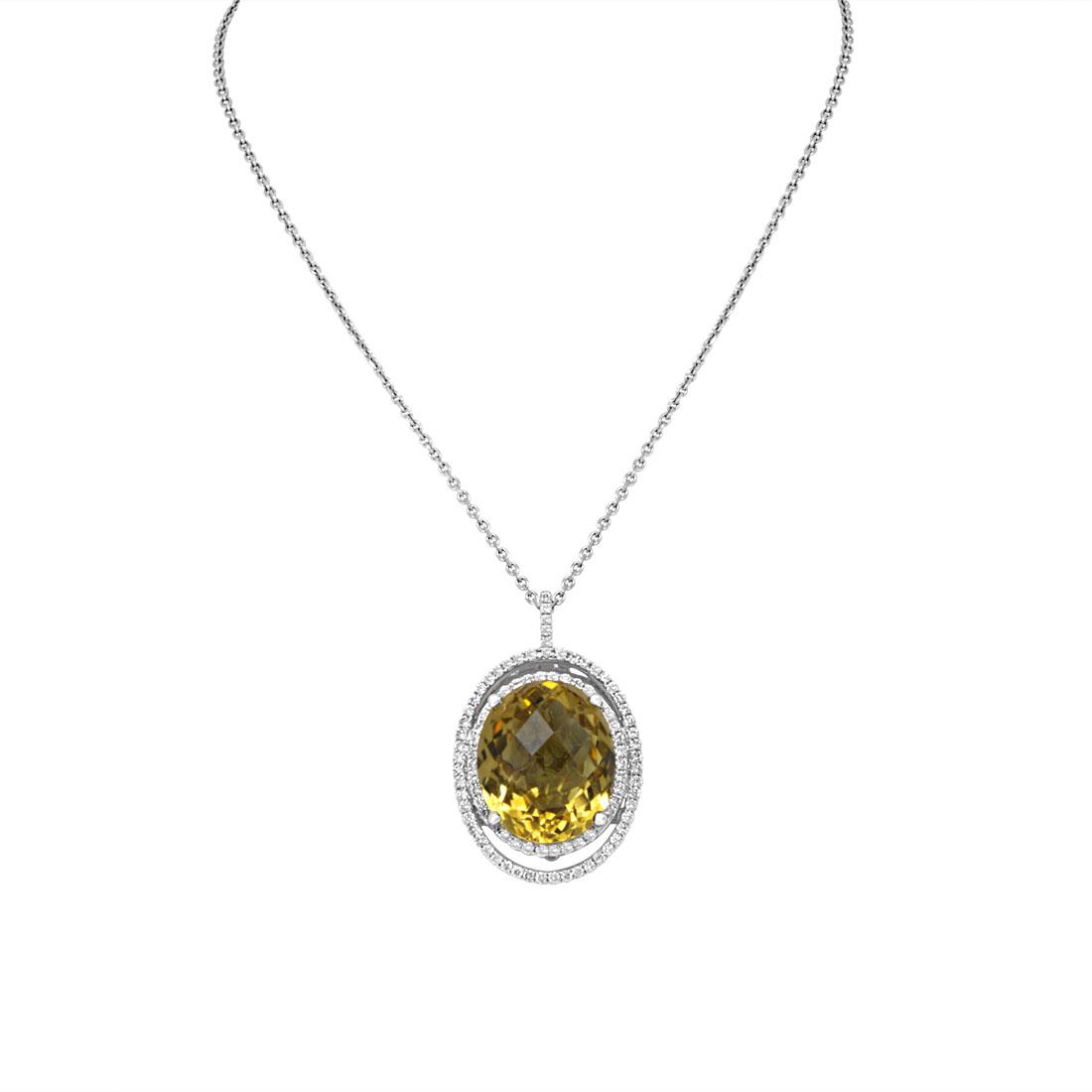 Collana In Oro Bianco Con Diamanti Ct Colore I Purezza Si