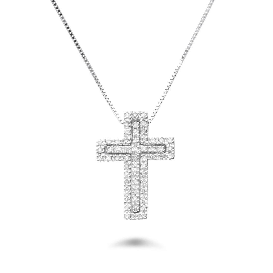 Gold Necklace With Diamond Cross Ct 0 29 ORO CO LuxuryZone