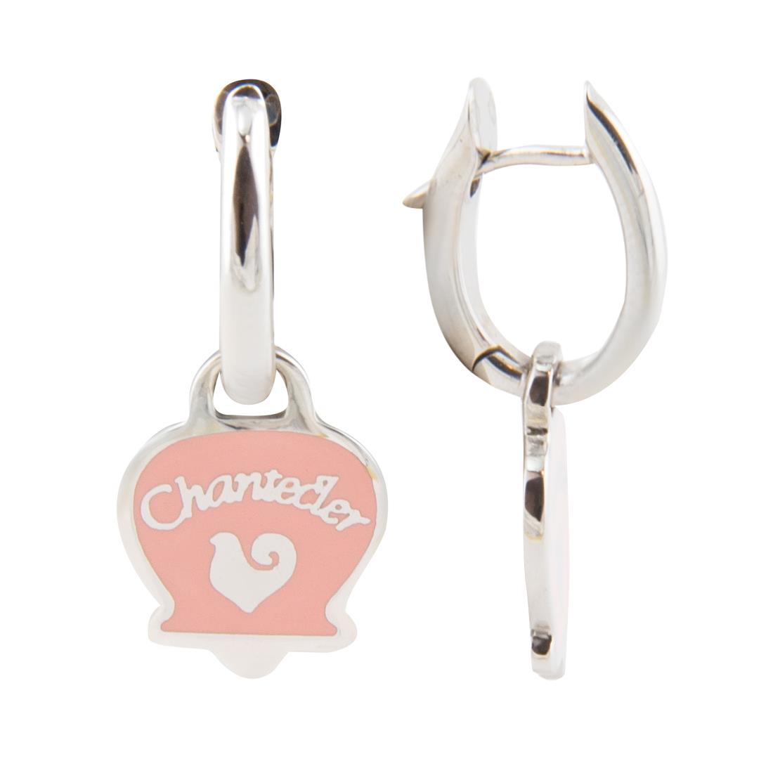 Orecchini In Argento Con Campanella E Smalto Rosa CHANTECLER LuxuryZone