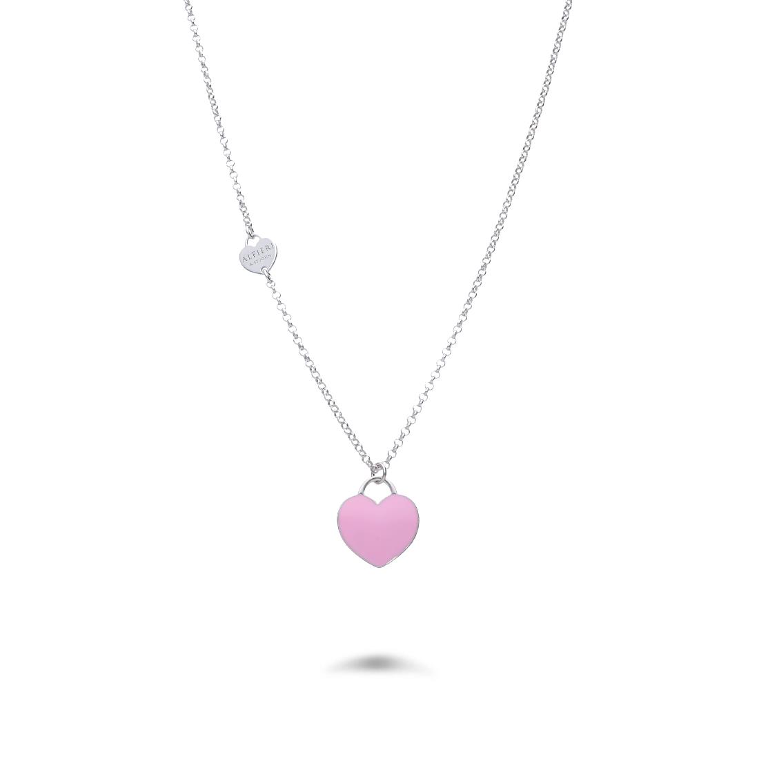 Collana In Argento Con Cuore Grande Rosa Alfieri St John