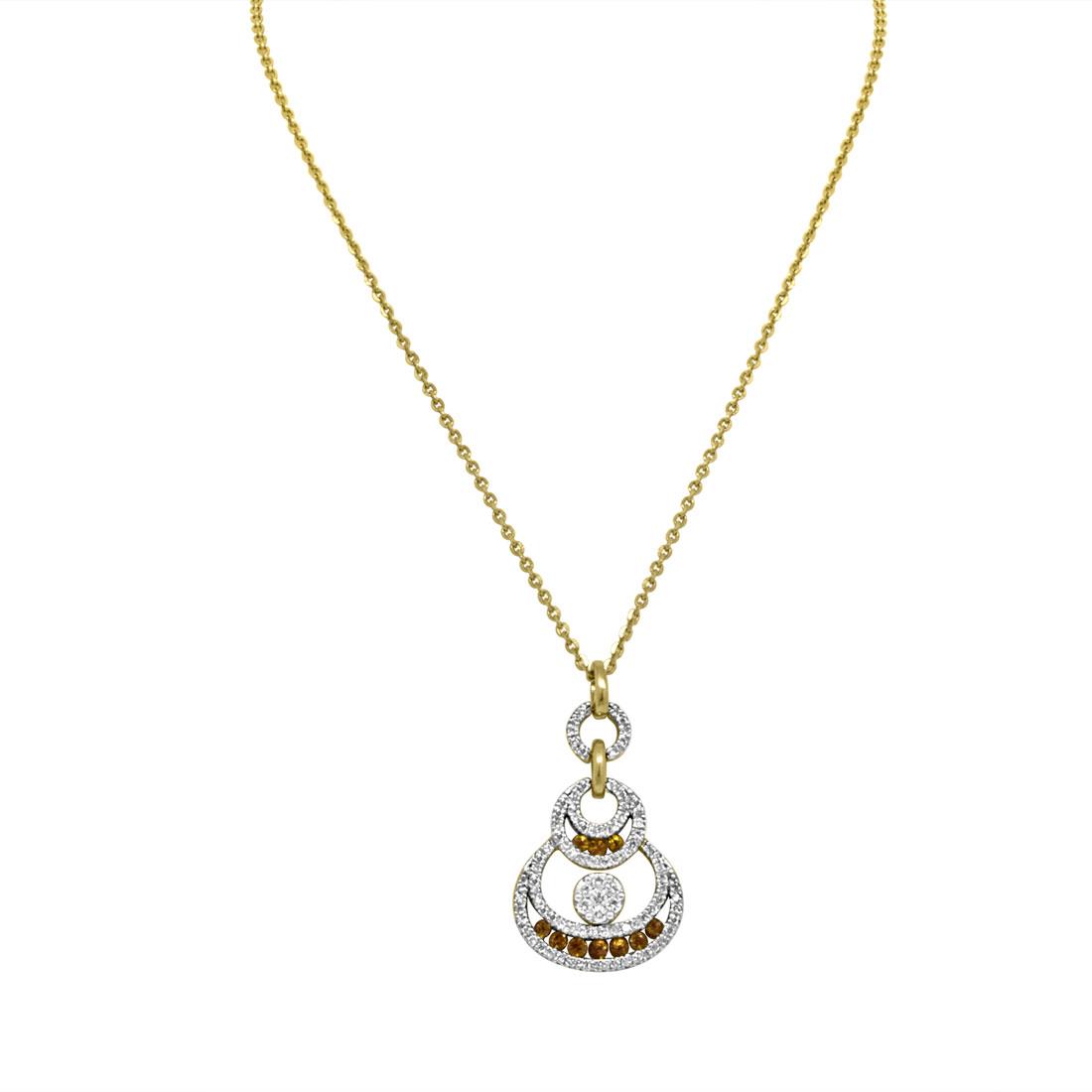 Download Collana in oro giallo con diamante ct 0.39, lunghezza 42cm ...